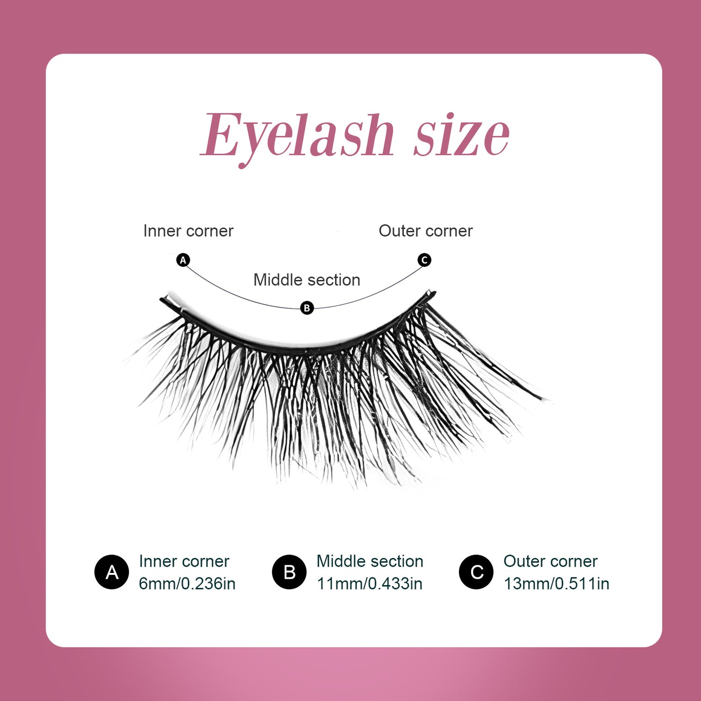 7 Pairs Natural Cat-Eye Half Lashes – Wispy &amp; Fluffy with Invisible Clear Band (6-13mm)